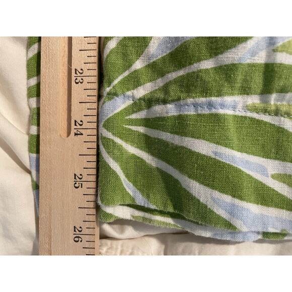 Sigrid Olsen Linen Wide Leg Pants L Green Tropical Beach Casual Resort Lagenlook - Picture 8 of 8